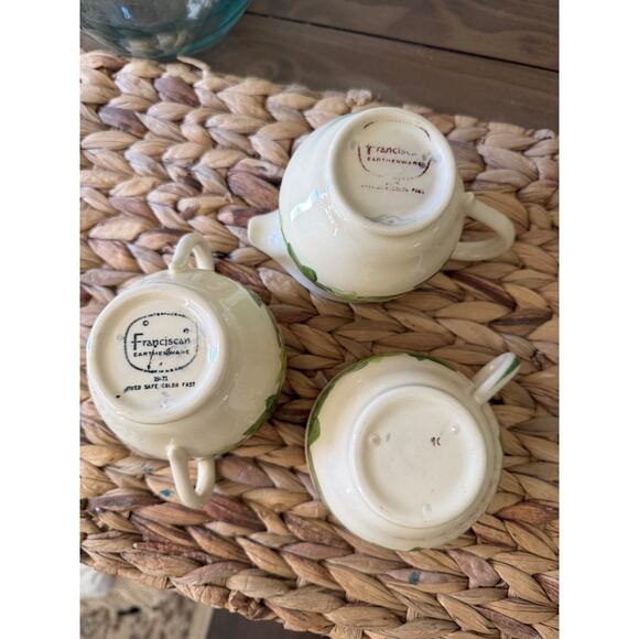 Franciscan Ivy Creamer, Sugar Bowl and Cup Set of Three Vintage Earthenware - Picture 5 of 5
